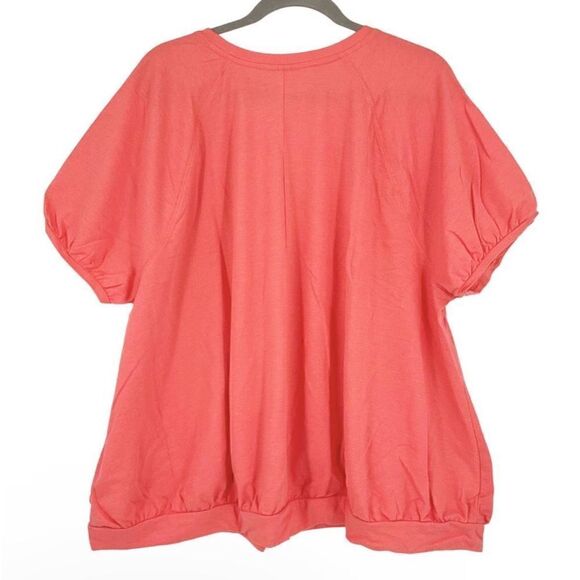 Lane Bryant French Terry Crewneck Sweatshirt Tee Coral Pink  Size 14/16 NWT - Picture 6 of 7